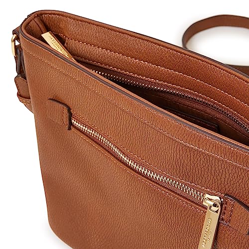 Accessorize London Women's Faux Leather Brown Top Zip Sling Bag - Image 3