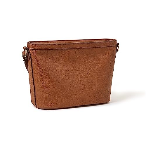 Accessorize London Women's Faux Leather Brown Top Zip Sling Bag - Image 2