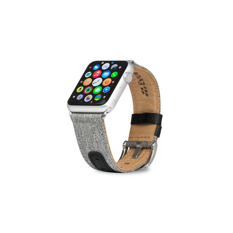 EVUTEC Northill Series Watch Band Compatible with Apple Watch 40mm / 38mm – Canvas/Black Premium Strap - Image 1
