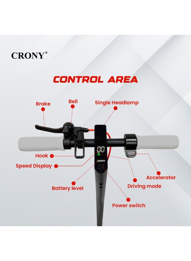 Crony Xm M365 Kids E Scooter With Suspension And App 25-45km/H Speed 250w Motor 36v/7.8ah Battery, 10-25km Range, Electric Scooter Aluminium Alloy Folded 8.5 Inch Tires | Rear Disc Brakes, 100kg Max Load, Led Headlamp, App Connectivity, Foldable & Portable Electric Back For Adults & Keens, Electric Skateboard For Commuting & Leisure, Long-Range Motorized Scooter With Easy Folding, Lightweight High-Performance Commuter Urban Glider,Electric Kick Scooter,Smart Ride,White - Image 3