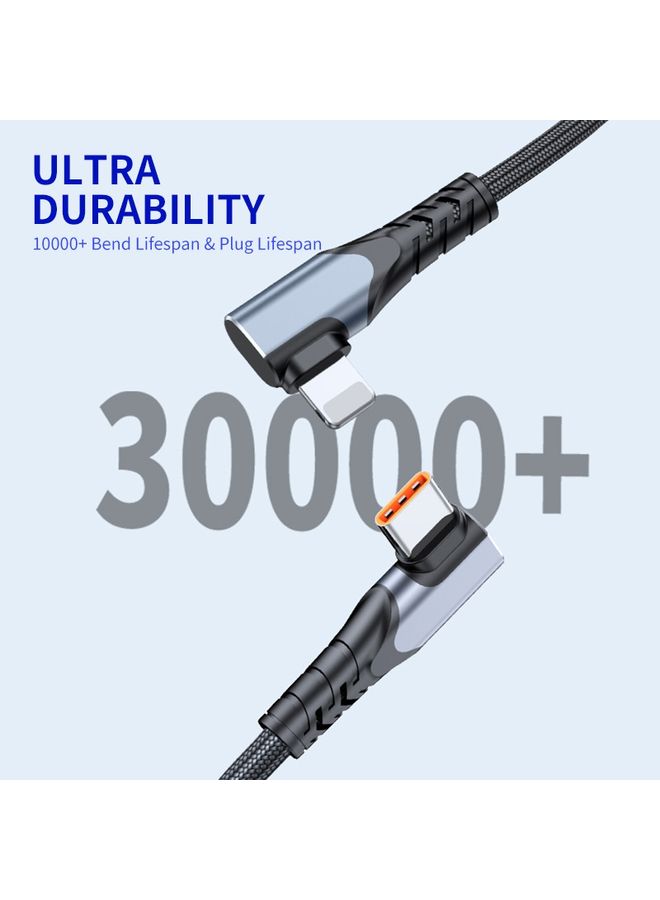 ENKAY Hat-Prince PD 20W Type-C to 8 Pin Dual Elbow Fast Charging Data Cable, Length:2m(Black) - Image 4
