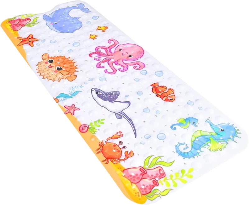 Y&D Modern Cartoon Anti-Slip PVC Baby Bath Mat - Easy Drain, Strong Suction Cups, Machine Washable - Safe & Comfortable for Home Bathroom Use - Image 2