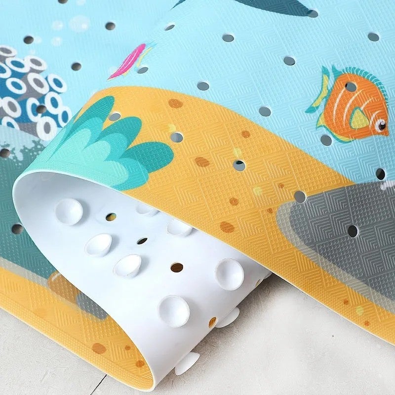 Y&D Modern Cartoon Anti-Slip PVC Baby Bath Mat - Easy Drain, Strong Suction Cups, Machine Washable - Safe & Comfortable for Home Bathroom Use - Image 5