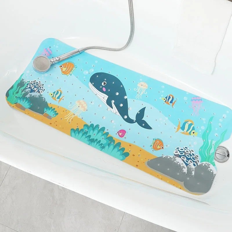 Y&D Modern Cartoon Anti-Slip PVC Baby Bath Mat - Easy Drain, Strong Suction Cups, Machine Washable - Safe & Comfortable for Home Bathroom Use - Image 4