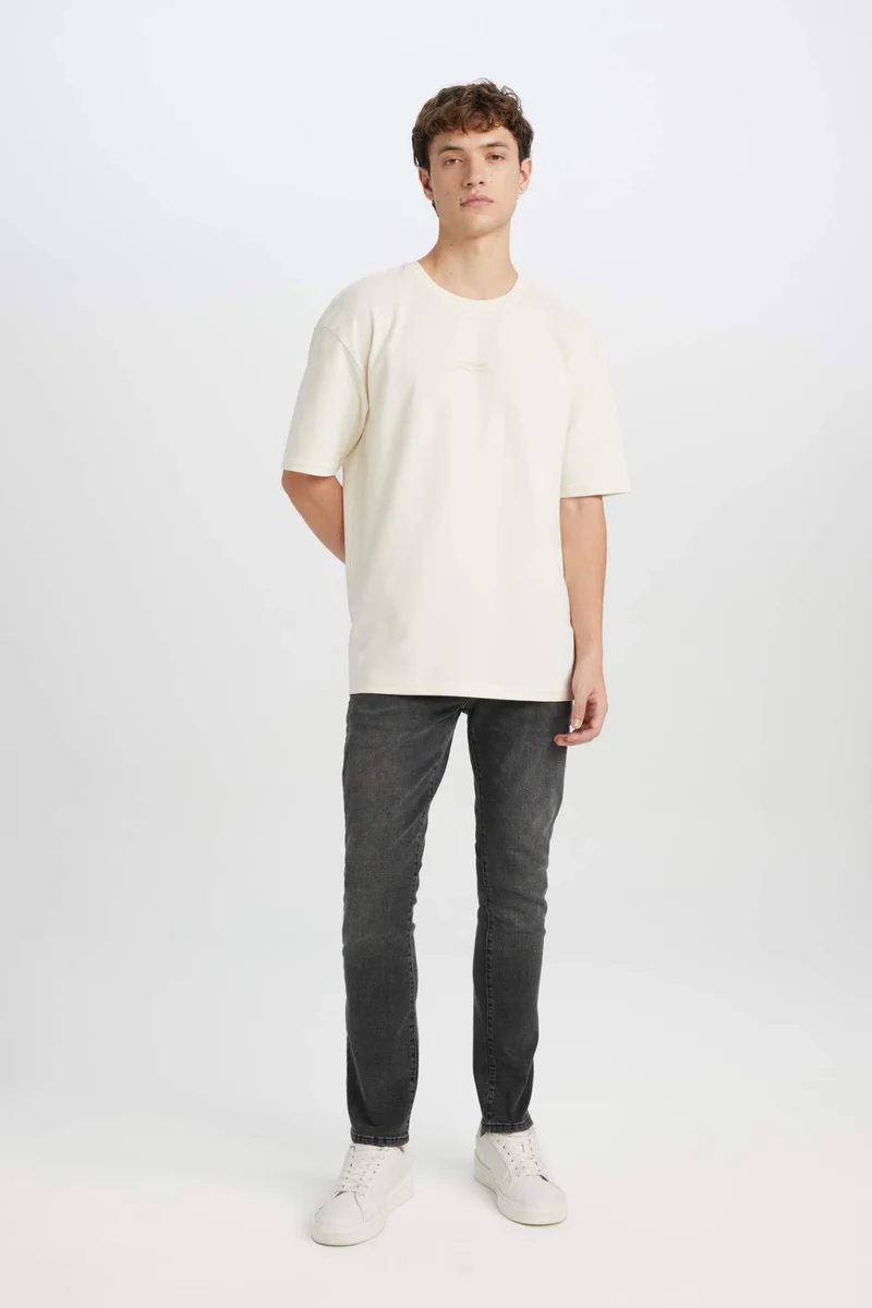 DeFacto Boxy Fit Crew Neck Printed Short Sleeve T-Shirt