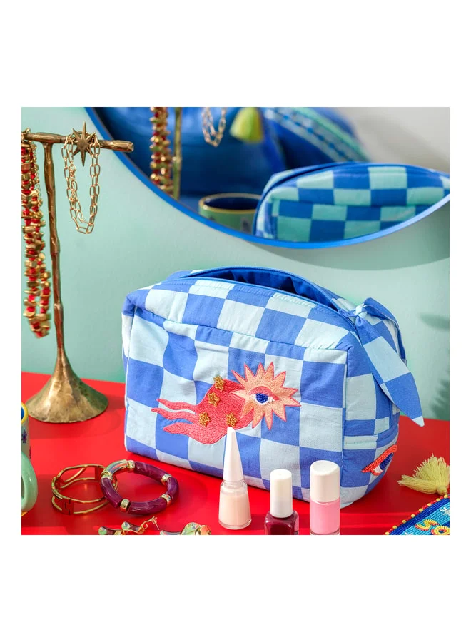 زا زا زو حقيبة مكياج زرقاء من رجباث بحجم 23×14×9.5 سم.