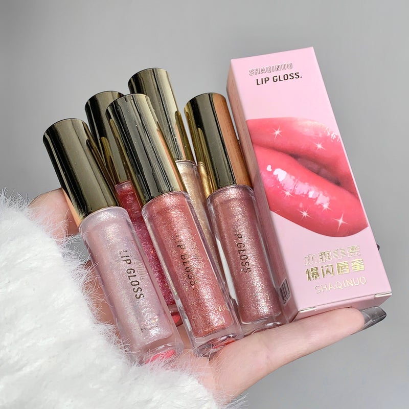 Shaqinuo Moisturizing Flashing Lip Glaze Moisturizing Lip Oil Doodle Glass Lip - Image 2
