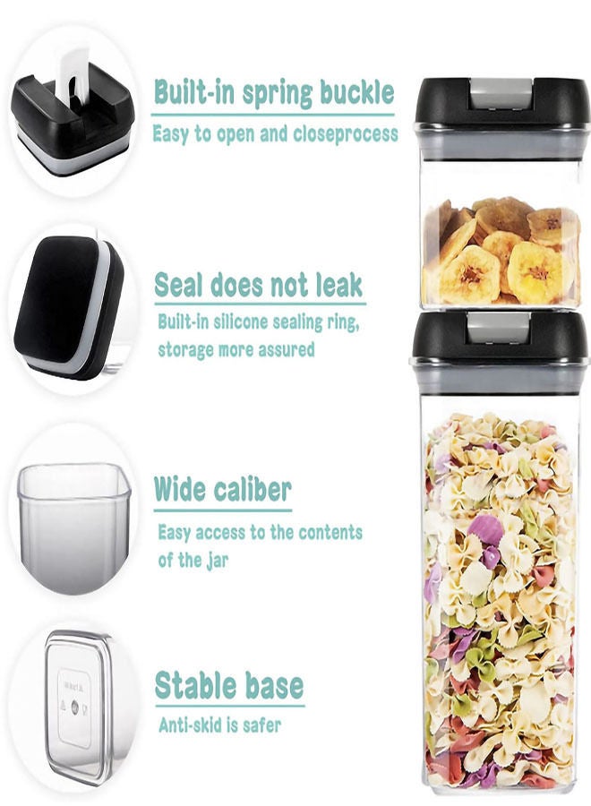 Vermaney Airtight Food Storage Box, 7 Piece BPA Free Plastic Grain Containers with Easy Lock Lid for Kitchen Pantry Organization and Storage, Includes 24 Labels - Image 4