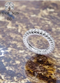 Debla Ring Platinum Plated For Women With Zircon Stone - Silver