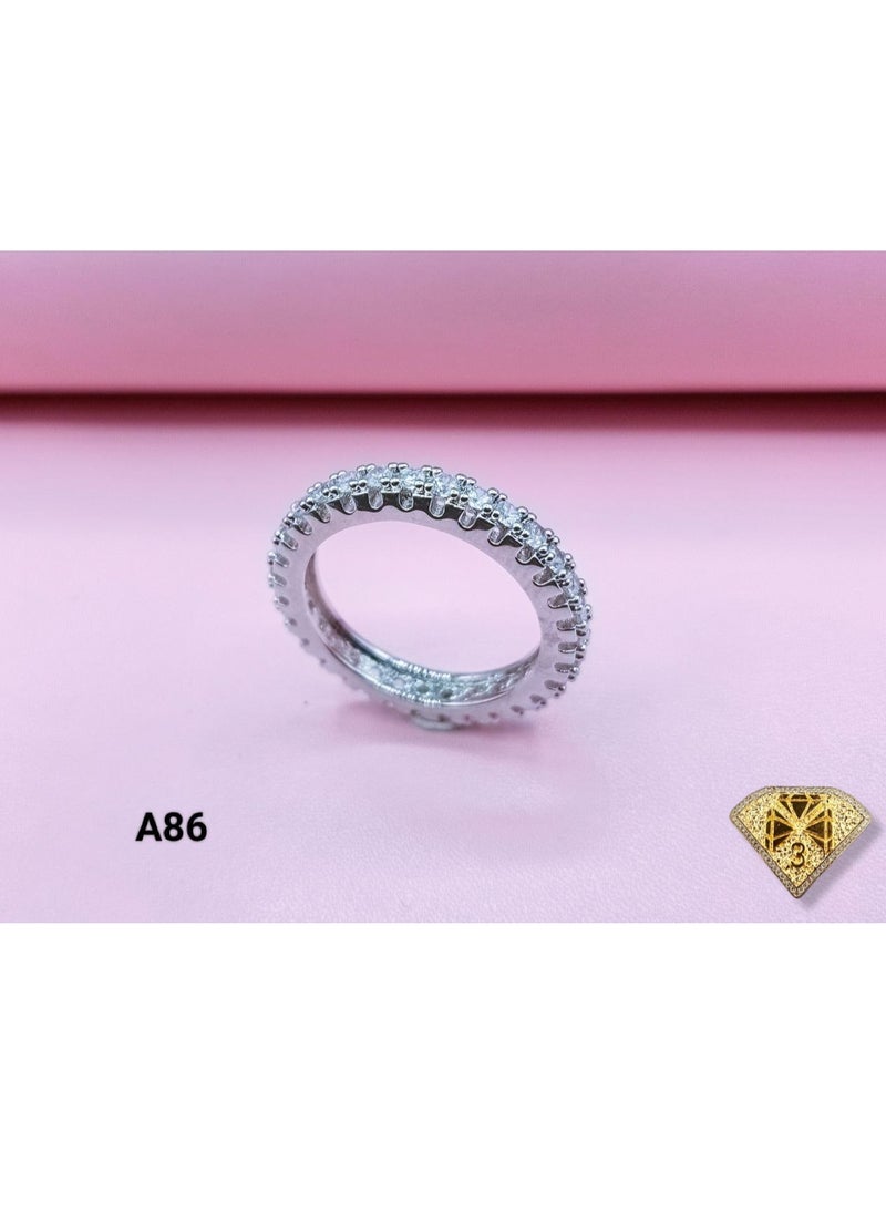 3Diamonds - Debla Ring Platinum Plated For Women With Zircon Stone - Silver - Image 1