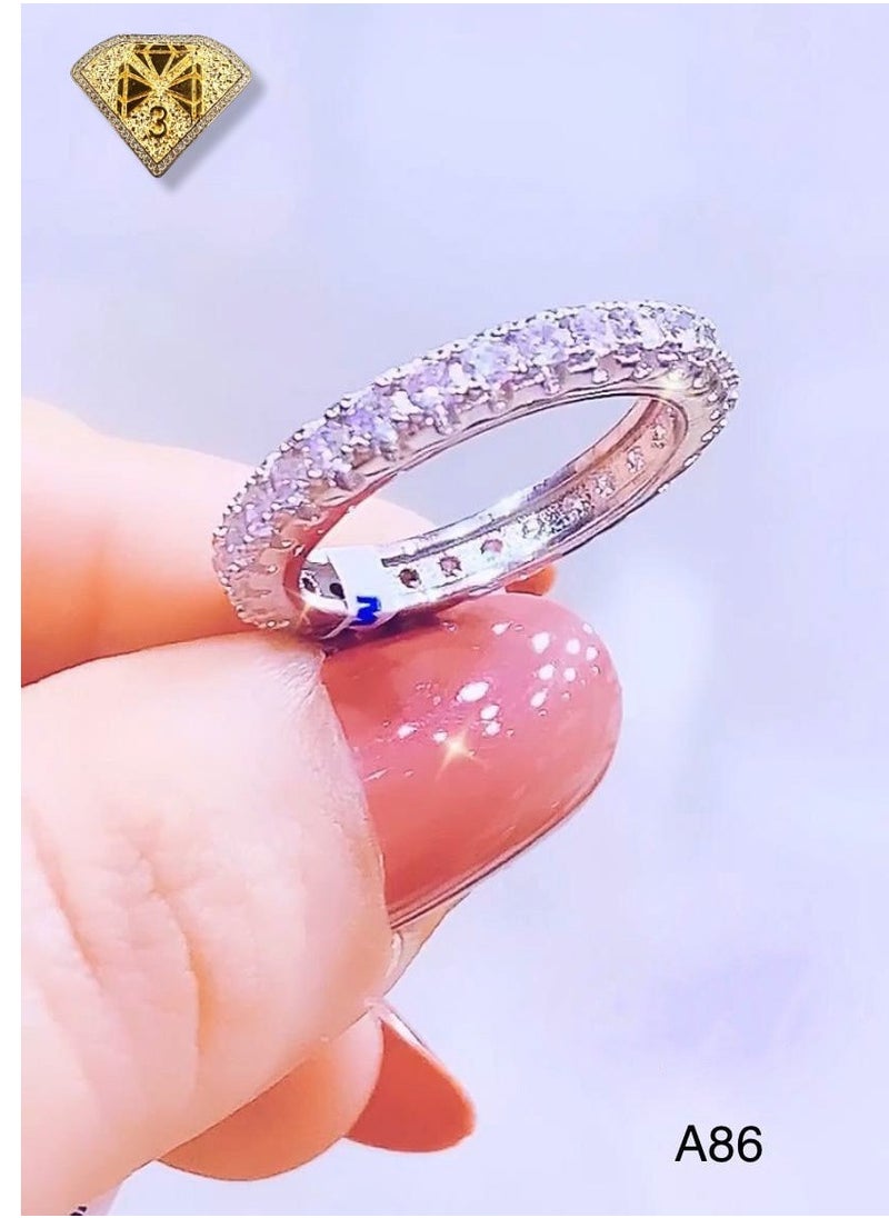 3Diamonds - Debla Ring Platinum Plated For Women With Zircon Stone - Silver - Image 1