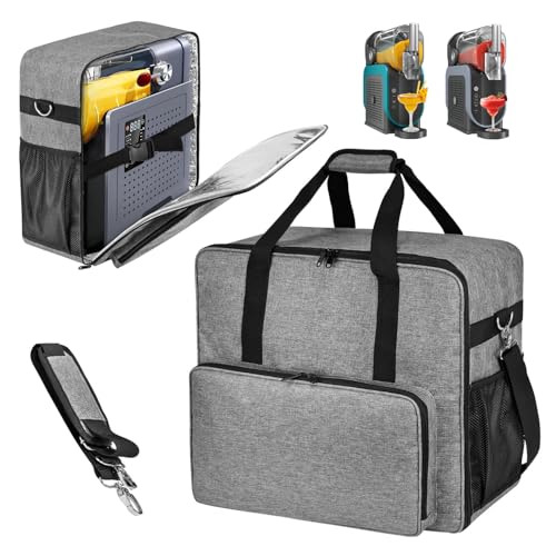 BOHEMIABY 2025Thermal Slushie Machine Carrying Bag Large Portable Slushie Carrying Case for Ninjaa Fs301 Fs300 Large Opening Design Thick Padding Removable Shoulder Strap Accessory Bag Gray - Image 1
