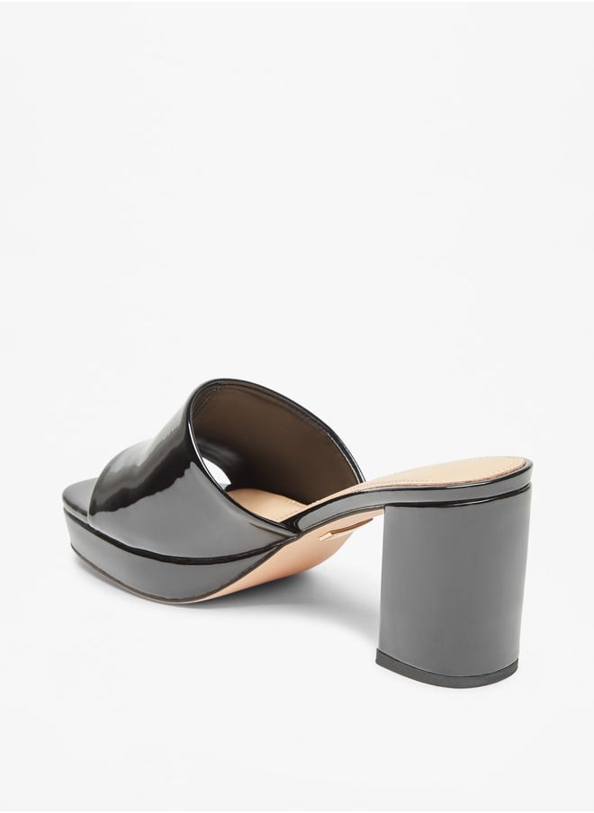 Celeste Women's Solid Slip-On Sandals with Block Heels  - Image 2