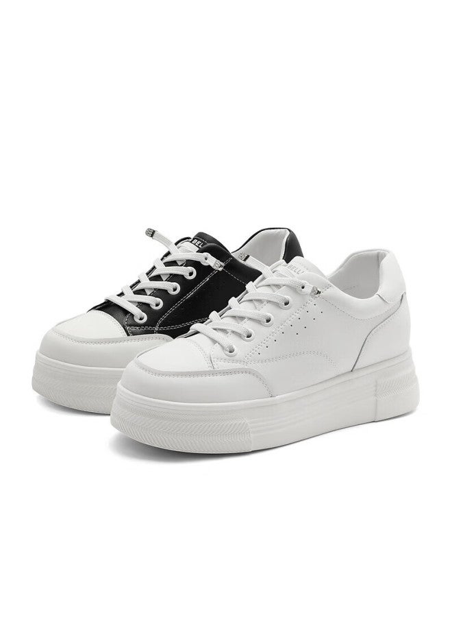 Belle Casual Versatile White Sneakers For Women, Simple Mall Shoes A6m1dam4, Black, Size 40 - Image 3