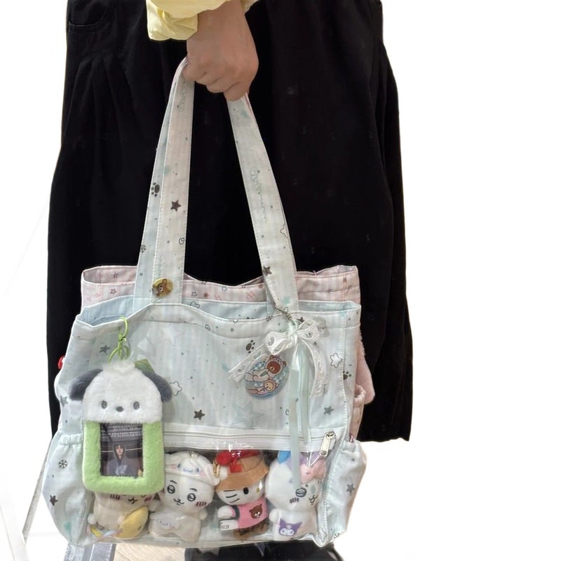 Plush Tote Bag, Cute Japanese Style, Large Capacity Shoulder Bag for Girls - Image 5
