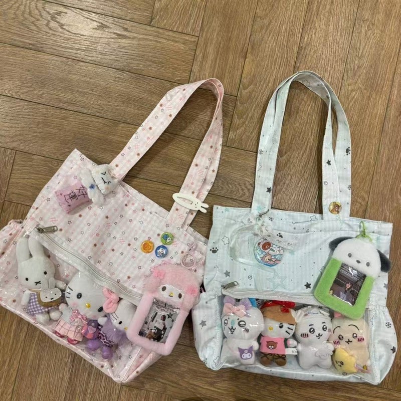 Plush Tote Bag, Cute Japanese Style, Large Capacity Shoulder Bag for Girls - Image 4