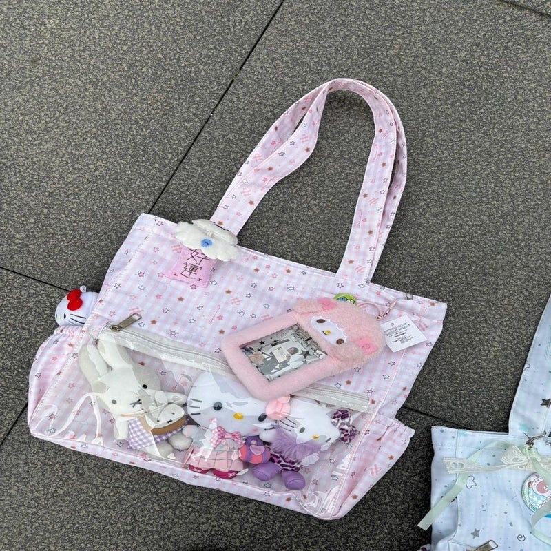 Plush Tote Bag, Cute Japanese Style, Large Capacity Shoulder Bag for Girls - Image 3