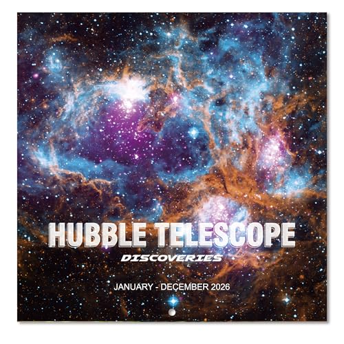 Vindora 2026 Wall Calendar - Hubble Telescope Wall Calendar 2026, January 2026 - December 2026, 12" x 24" (Open), Hanging Hook, Blocks and Holidays - Stunning Hubble Discoveries - Image 1