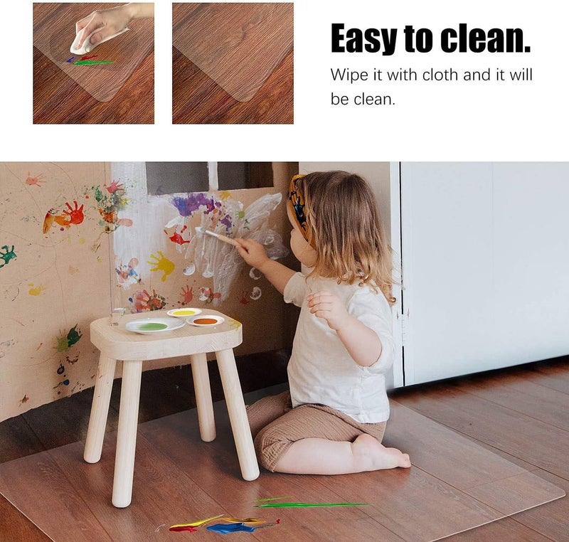 Kuyal Clear Chair mat for Hardwood Floor 44 x 58 inches Transparent Floor Mats Wood/Tile Protection Mat for Office & Home (44" X 58" Rectangle) - Image 4