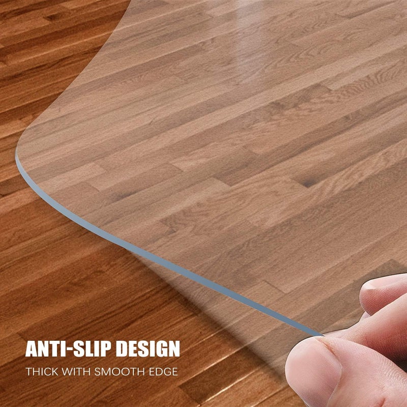 Kuyal Clear Chair mat for Hardwood Floor 44 x 58 inches Transparent Floor Mats Wood/Tile Protection Mat for Office & Home (44" X 58" Rectangle) - Image 5