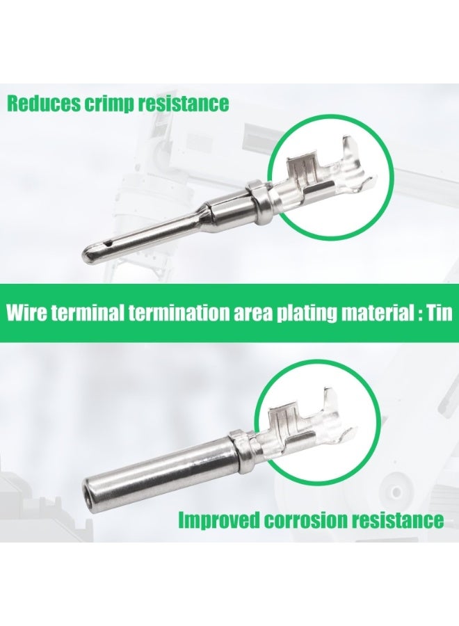 بيوينتي موصلات DT، موصل سلك كهربائي 6 سنون مقاوم للماء مع جهات اتصال مختومة وسدادة، مناسب للشاحنات والمركبات على الطرق الوعرة والبناء والزراعة وأسلاك الدراجات النارية (مجموعة من 6 قطع). - Image 2