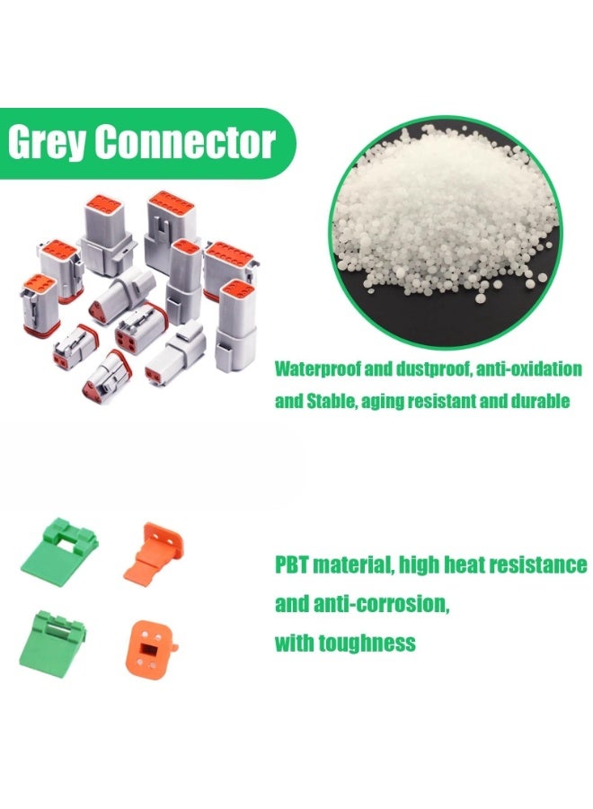 بيوينتي موصلات DT، موصل سلك كهربائي 6 سنون مقاوم للماء مع جهات اتصال مختومة وسدادة، مناسب للشاحنات والمركبات على الطرق الوعرة والبناء والزراعة وأسلاك الدراجات النارية (مجموعة من 6 قطع). - Image 4