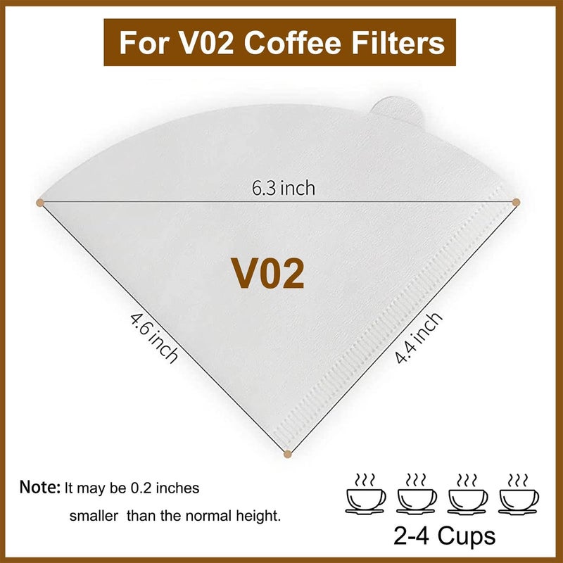Clinuse Cone Coffee Filters #2, 200 Count White Size 02 Coffee Filter, Disposable Natural Paper Filters 2-4 Cup, 02 Cone Filters for Pour Over and Drip Coffee Maker - Image 2