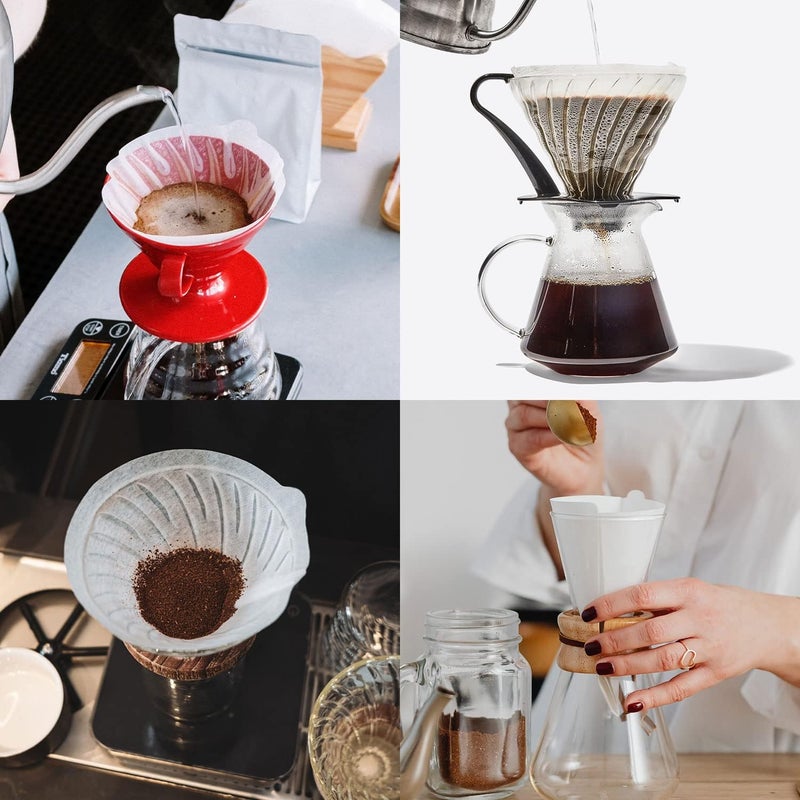 Clinuse Cone Coffee Filters #2, 200 Count White Size 02 Coffee Filter, Disposable Natural Paper Filters 2-4 Cup, 02 Cone Filters for Pour Over and Drip Coffee Maker - Image 5