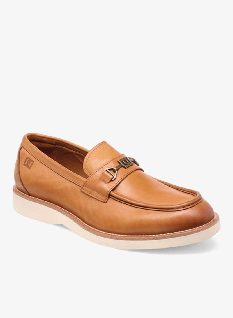 DUCHINI Men's Solid Slip-On Loafers with Metal Accent - Image 2