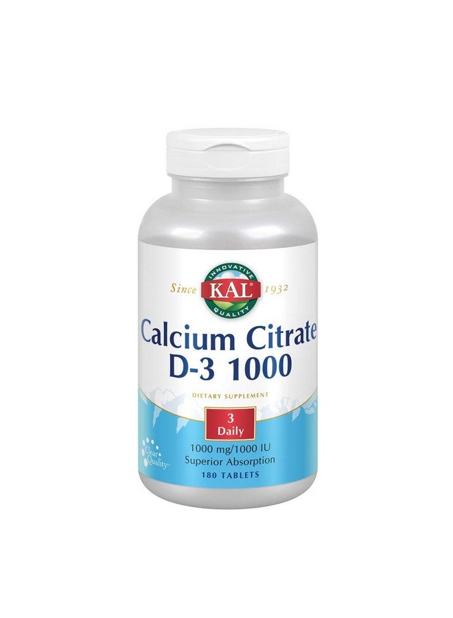 KAL Calcium Citrate With D 1000 Iu Tablets 1000 Mg 180 Count - Image 2