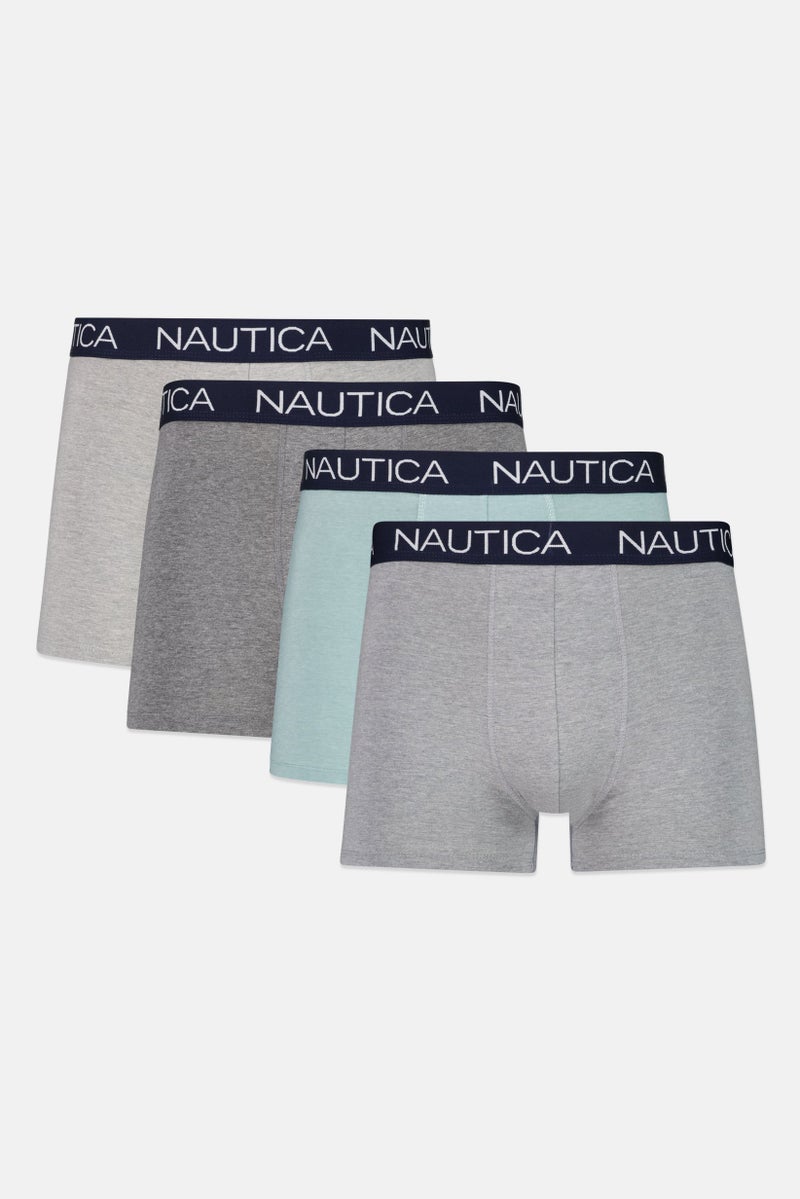 NAUTICA Men 4 Piece Brand Logo Boxer Brief, Multicolor - Image 1