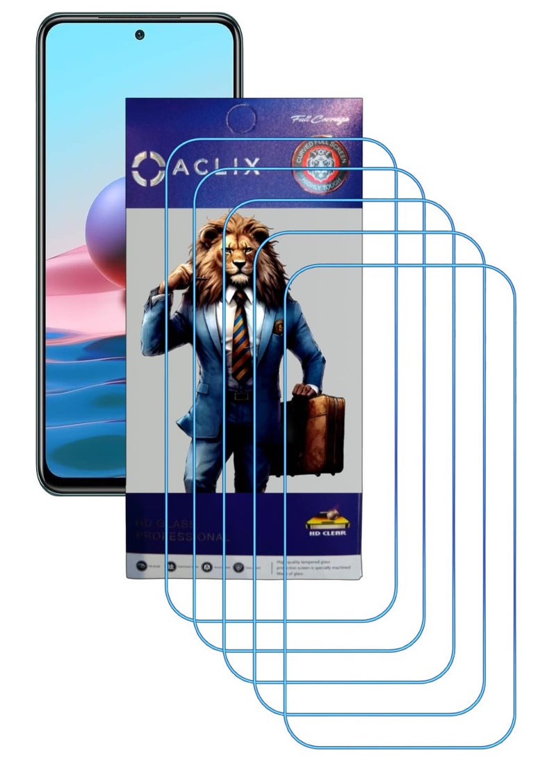 ACLIX 5 Pieces Antistatic ESD Dustproof Premium Quality High Definition Clear Tempered Glass Screen Protector Designed For Xiaomi Redmi Note 10 - Image 1