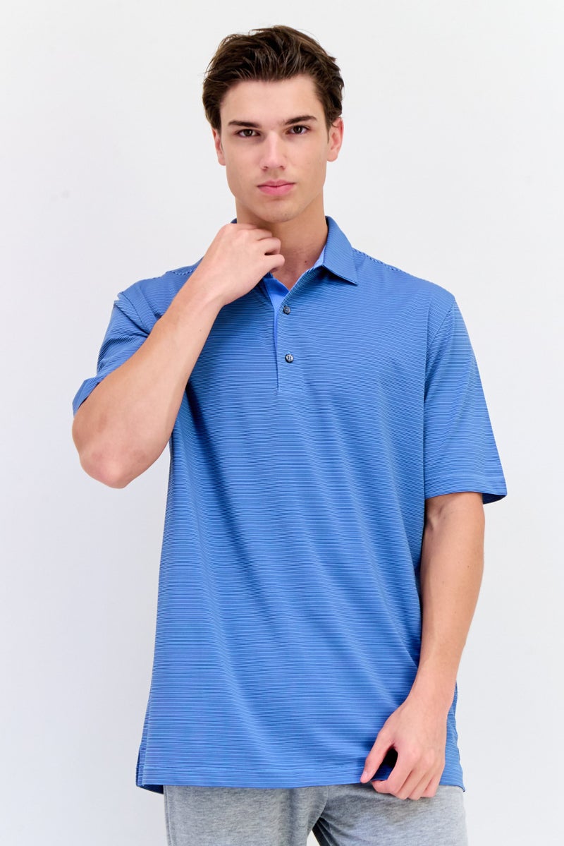 Greg Norman Men Sportswear Fit Short Sleeves Outdoor Polo Shirt, Multicolor  - Image 1