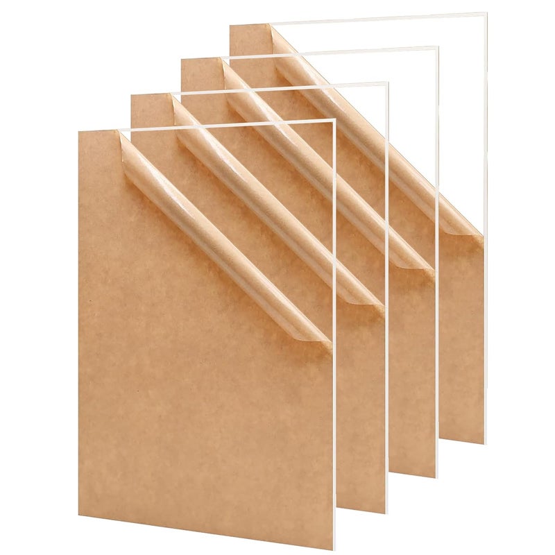 True Flair True Flair Acrylic Glass Sheet 6 X 4 Inch Transparent Clear Sheets For Painting And Other Purpose Pack Of 4 3mm 