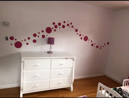 Create-A-Mural Polka Dot Wall Stickers, Wall Decor Stickers, Wall Dots, Vinyl Circle Room Dot Decals (Red) - Image 5