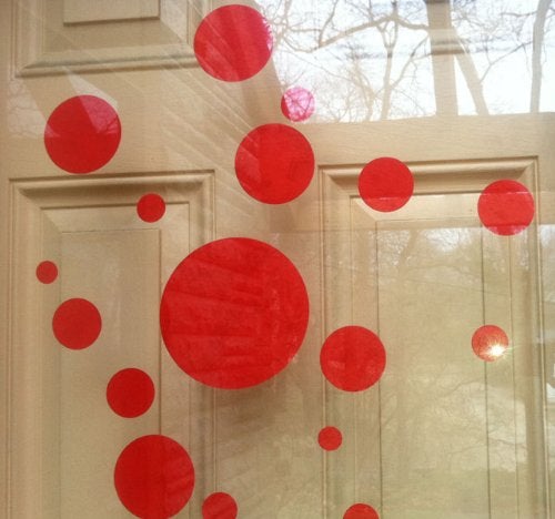 Create-A-Mural Polka Dot Wall Stickers, Wall Decor Stickers, Wall Dots, Vinyl Circle Room Dot Decals (Red) - Image 3
