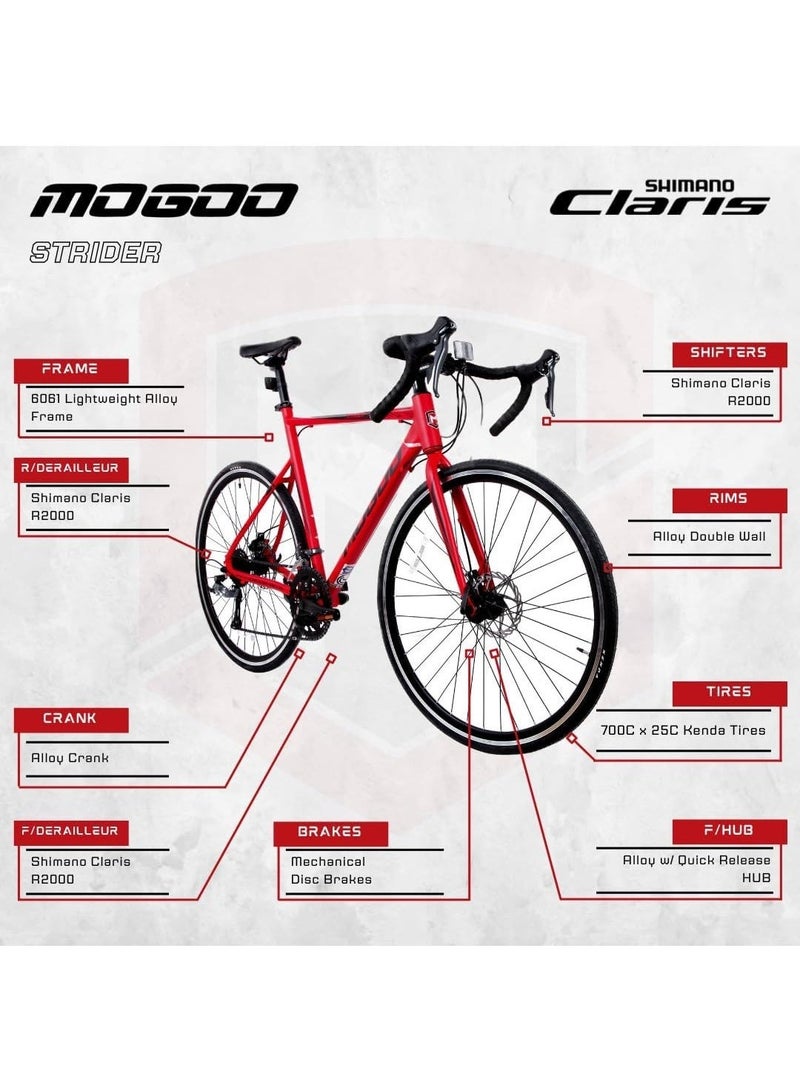 MOGOO Strider Alloy Racing Bike 700C Red - Image 4