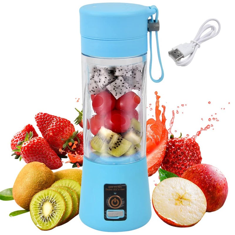 TIMESETL Portable Blender Personal Juicer Cup Fruit Mixer USB Charger Mini Blender for Smoothies and Shakes With 6 Power Blades for Travel Gym Outdoor