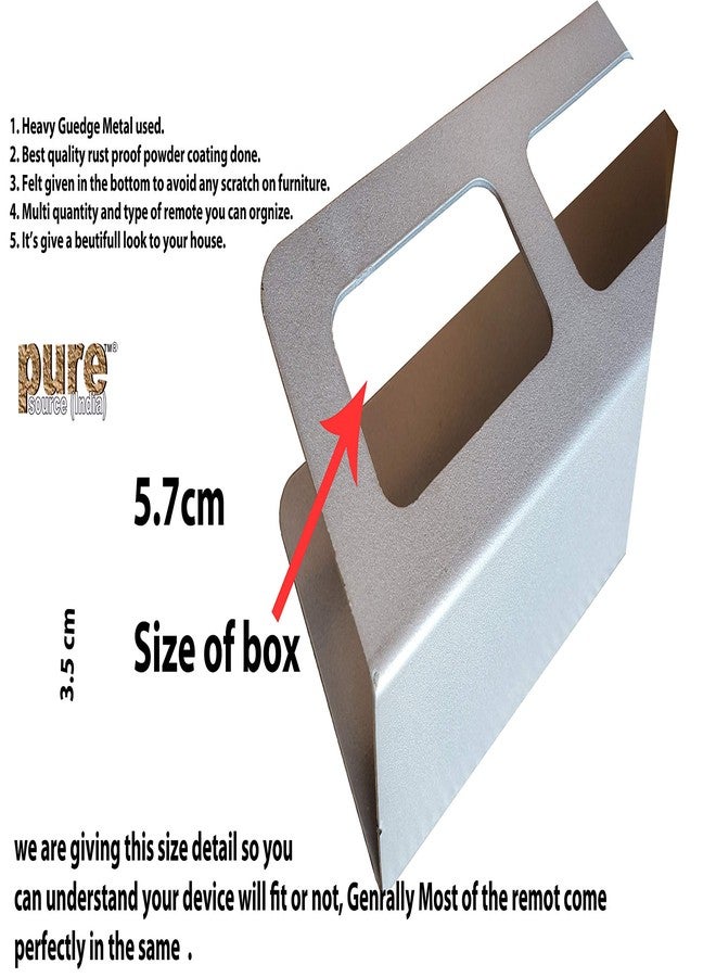 بيور سورس انديا حامل منظم متعدد لأجهزة التحكم عن بعد من بيور سورس إنديا، مطلي بمسحوق رمادي من الألومنيوم، لتوفير المساحة، منظم تخزين لأجهزة التحكم عن بعد بأربعة فتحات - Image 4