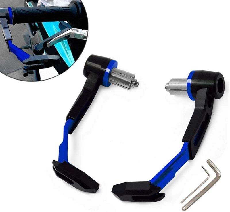 GONAMA Universal 7/8in 22mm Motorcycle Adjustable CNC Aluminum Handlebar Brake Clutch Lever Hand Guard Protector for Motorcycle, Motorbike (Blue) - Image 1