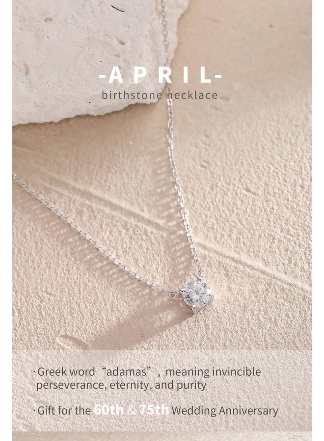 S.Leaf Birthstone Necklace For Women Cubic Zirconia Necklace Sterling Silver Solitaire Pendant Cubic Zirconia Necklace - Image 2