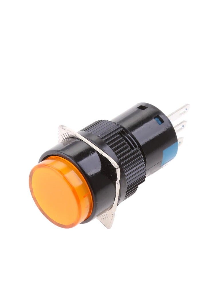 KNP KNP LED Push Button Yellow 4P is a compact and efficient switch designed for applications requiring reliable on/off control with a bright indicator Featuring a built in LED this push button switch enhances visibility and provides clear feedback on the switch status making it ideal for control panels and devices.  - Image 1