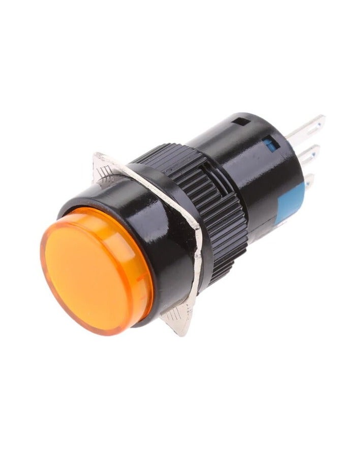 KNP KNP LED Push Button Yellow 4P is a compact and efficient switch designed for applications requiring reliable on/off control with a bright indicator Featuring a built in LED this push button switch enhances visibility and provides clear feedback on the switch status making it ideal for control panels and devices.  - Image 3