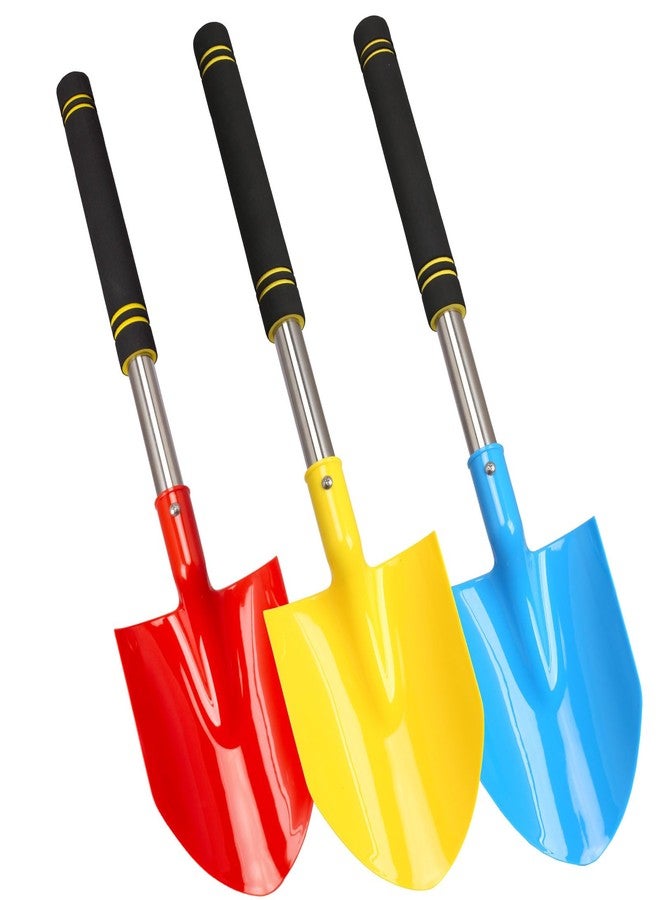 Frebuta Heavy Duty Beach Shovel, 26in 3PC Thickened Metal Sand Shovel with Stainless Steel Foam Handle Non-Slip Grip Portable Sand Beach Shovel for Outdoor Sand Digging Snow Clearing Beach Activities - Image 1