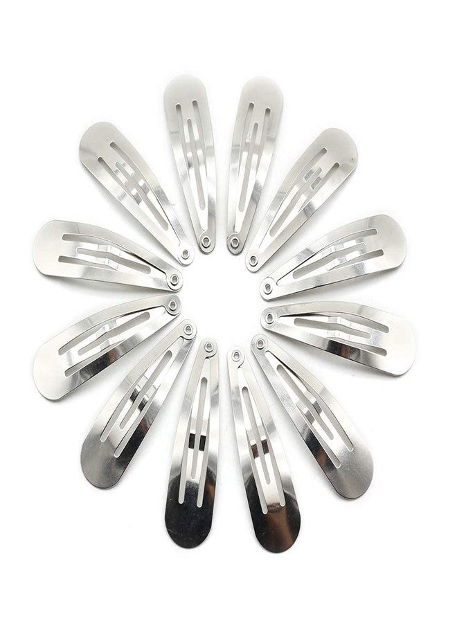 Dofash 12PCS Snap Hair Clips For Women-Non Slip & Metal Hair Barrettes, 5cm 2'' Small Clips For Thin & Fine Hair,Silver - Image 2
