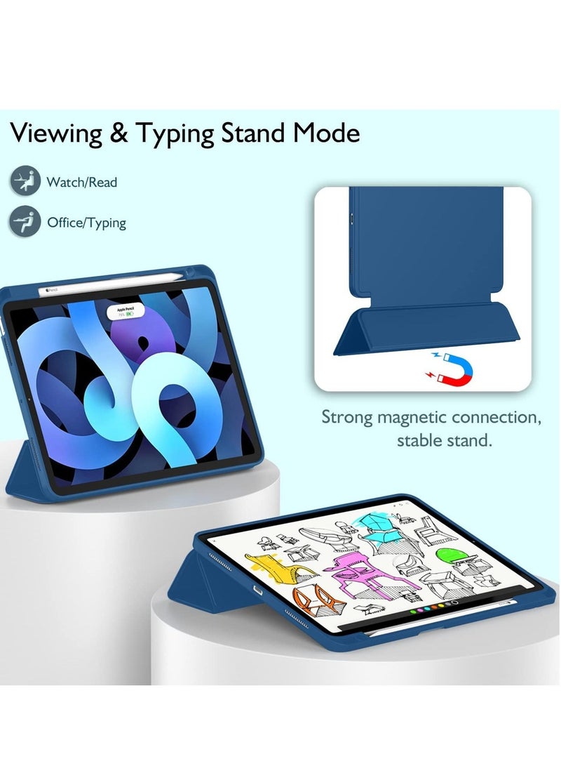 Raxoom ELTRAZONE Slim Stand Case for iPad Air 13-Inch M2 (2024) - Navy Blue, Smart Shell with Touch ID Support, Auto Wake/Sleep & Translucent Back - Image 5
