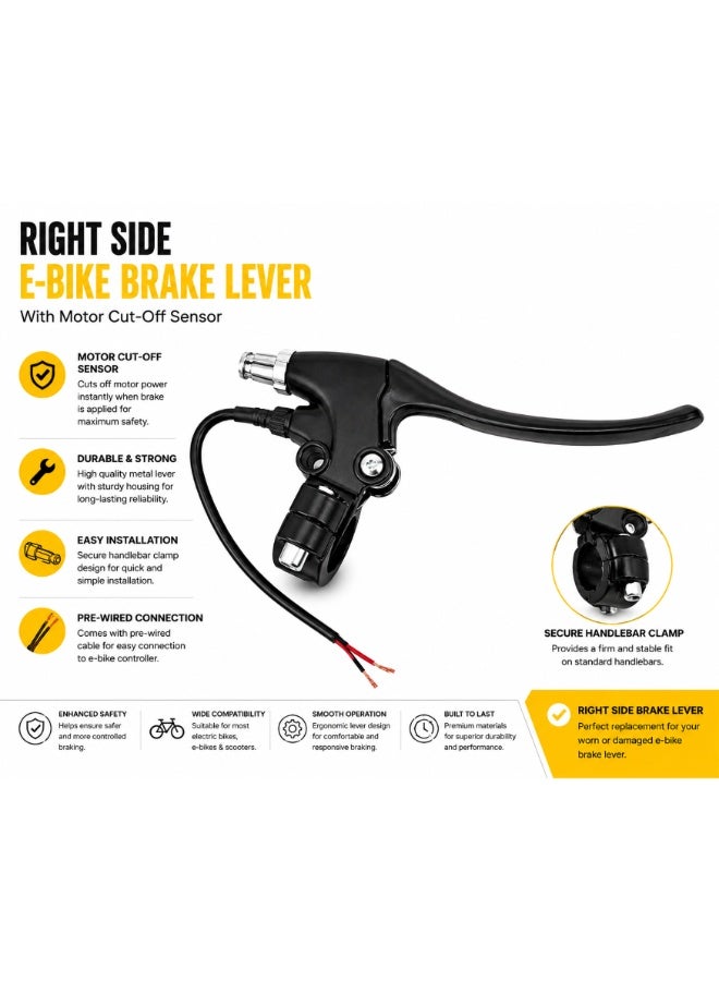 Fukukawa E-Bike Brake Lever Set with Motor Cut-Off Sensor, Left & Right Brake Levers, Pre-Wired Electric Bicycle Brake Handles for E-Bikes & Scooters - Image 3