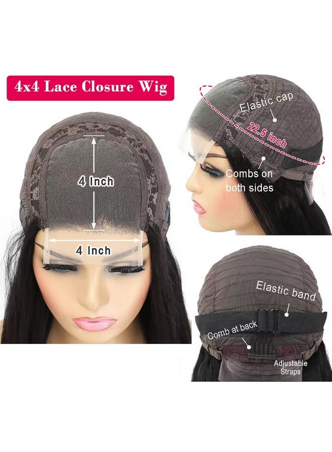 mengkai 32 Inch Lace Front Wigs Human Hair Straight 4X4 Closure Wigs Human Hair For Black Women 4X4 Hd Lace Front Wigs Human Hair Pre Plucked With Baby Hair Glueless Lace Front Wigs Human Hair - Image 4