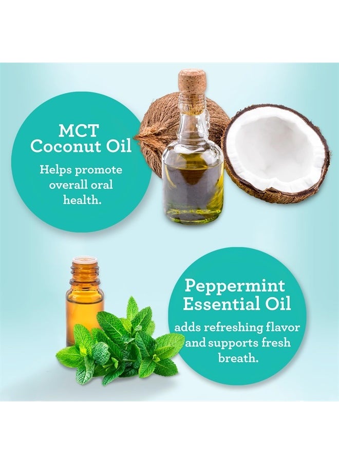GuruNanda Coconut & Peppermint Oil Pulling (8 Fl.Oz) with Tongue Scraper - Alcohol Free Mouthwash for Fresh Breath, White Teeth & Healthy Teeth & Gums  - Image 2