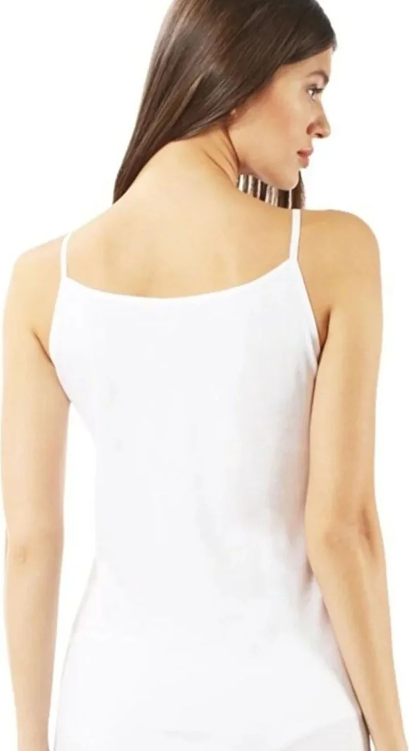 Belifanti Collection Women's White Strappy Cotton Undershirt Set of 12